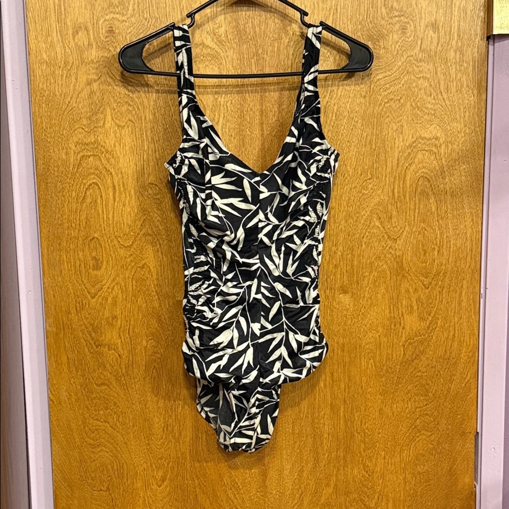 Vintage Maxine of Hollywood Leaf Print One-Piece Swimsuit